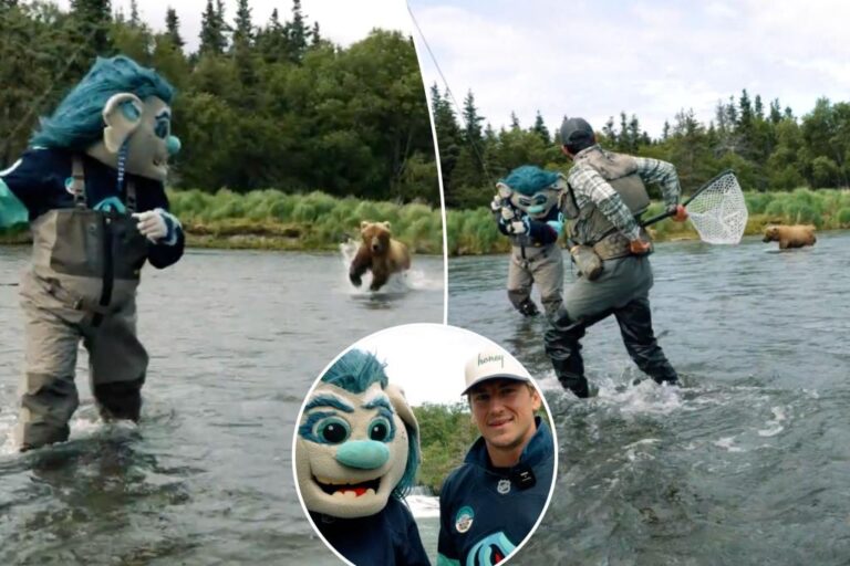Kraken’s John Hayden, mascot Buoy charged by grizzly bear while Alaska fishing in wild scene